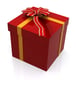 christmas gift made in 3d over a white background with reflection